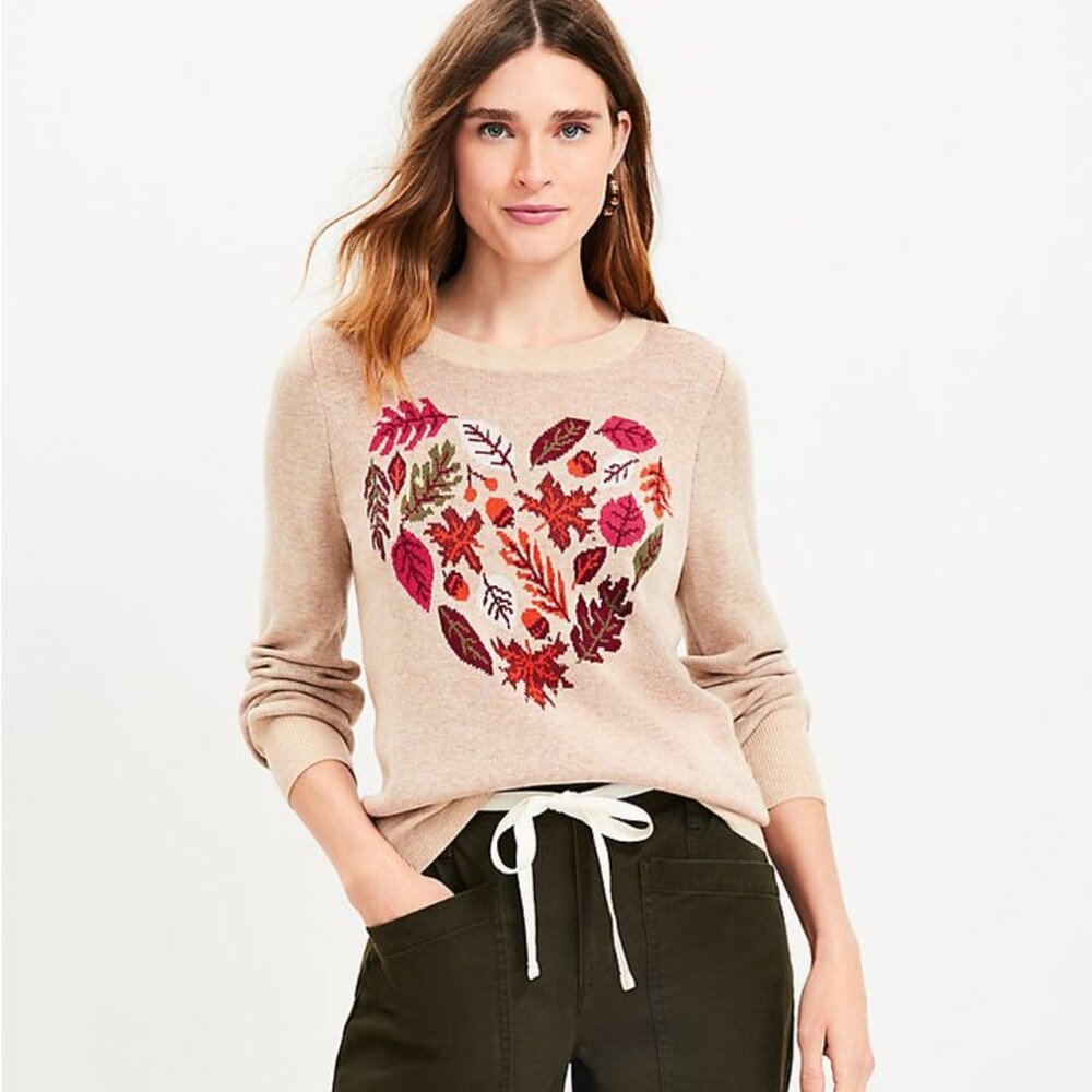 Loft Leafed Heart Sweater